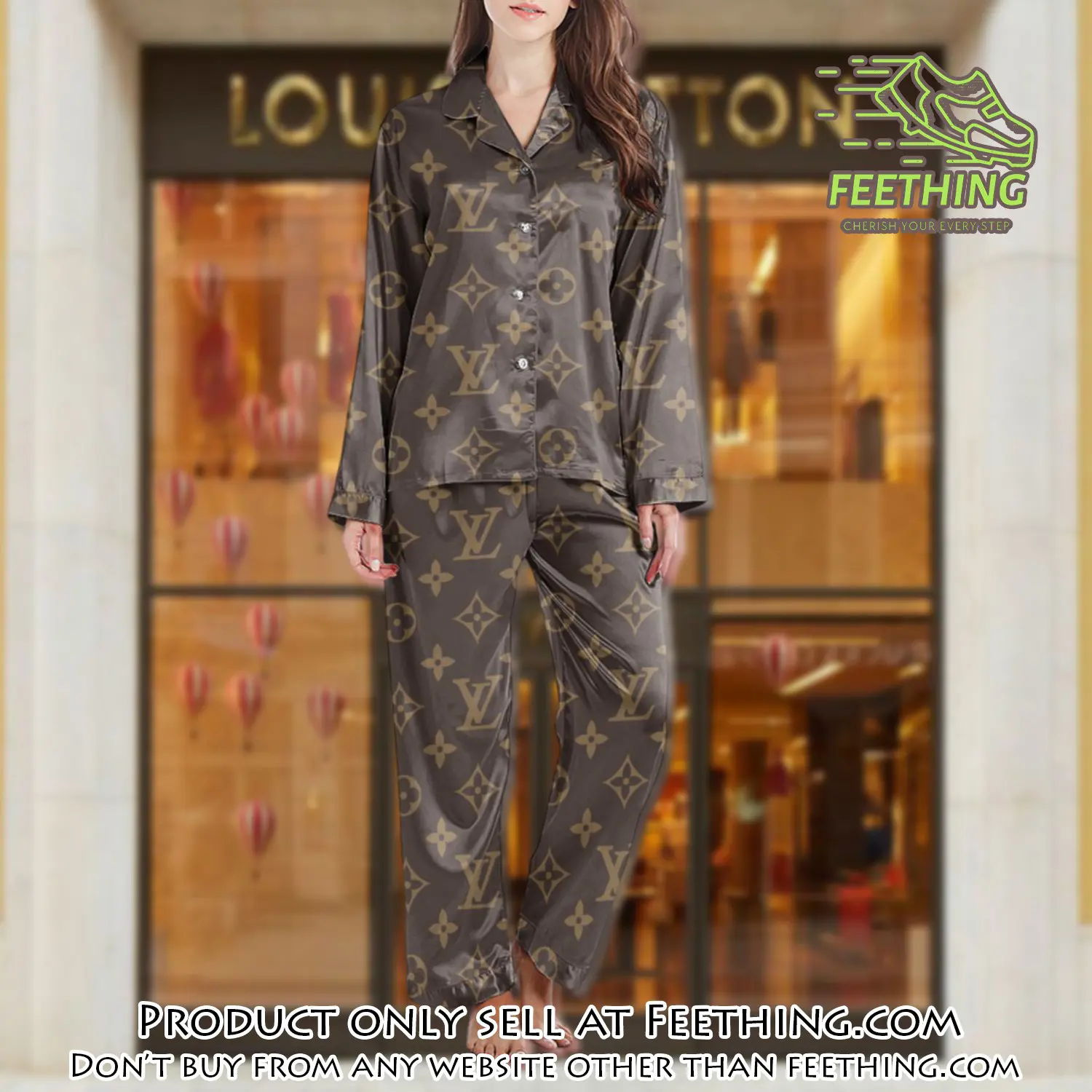 Lv monogram long satin pajama set pjs1036 ft5918146